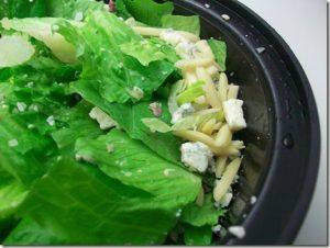 Greens with blue cheese & cranberries,slivered almonds sans dressing