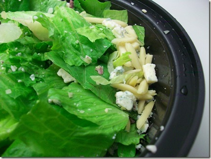 Greens with blue cheese & cranberries,slivered almonds sans dressing