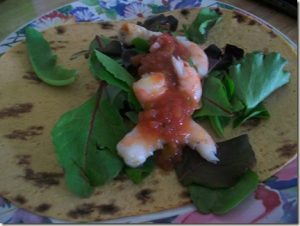 Shrimp, Greens and Salsa