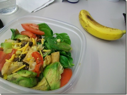 salad and banana