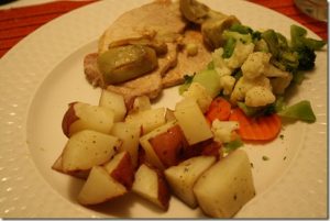 Steamed Vegetables and Roasted Potatoes